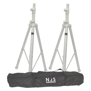 NJS White Speaker Stands & Carry Bag Kit