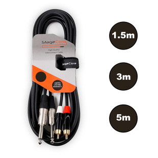 StageCore 2x 6.35mm Mono Jack - 2x Male RCA Cable