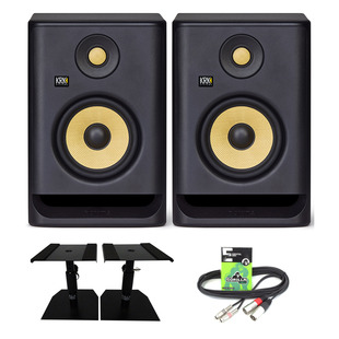 KRK Rokit RP5 G4 (Pair) with Monitor Stands & Cable
