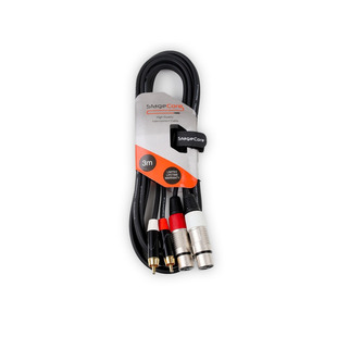 StageCore 2x Female XLR - 2x Male RCA 3 Metre Cable