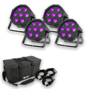 Equinox MaxiPar Quad (x4) with Carry Bag + DMX Cables