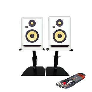 KRK Rokit RP5 G4 + Desktop Monitor Stands + Cable