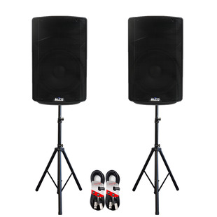 Alto TX412B Battery Powered Speakers with Stands and Cables