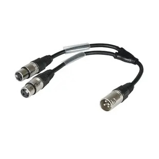 W Audio 0.25m XLR Male - 2x XLR Female Cable