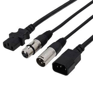 LEDJ Combi IEC and XLR 3-Pin Male - Female DMX Cable