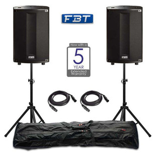 FBT ProMaxX 112A (Pair) with Stands and Cables