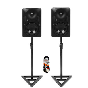 Mackie MR824 (Pair) with Stands & Cable