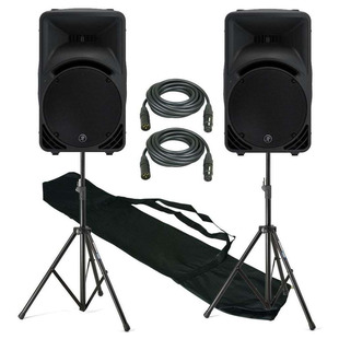 Mackie SRM450 v3 (Pair) with Speaker Stands and Cabels