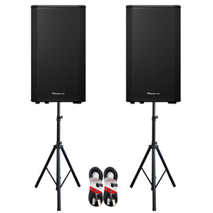 Pioneer DJ XPRS112 (Pair) with Stands & Cables