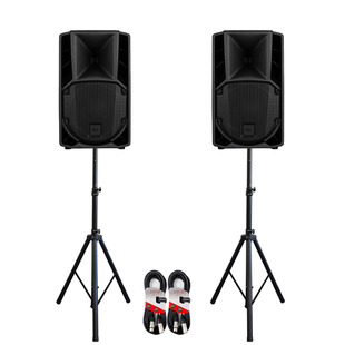 RCF ART 710-A MK5 (Pair) with Stands & Cables