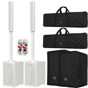 RCF Evox J9 White with Pair RCF Covers Bundle