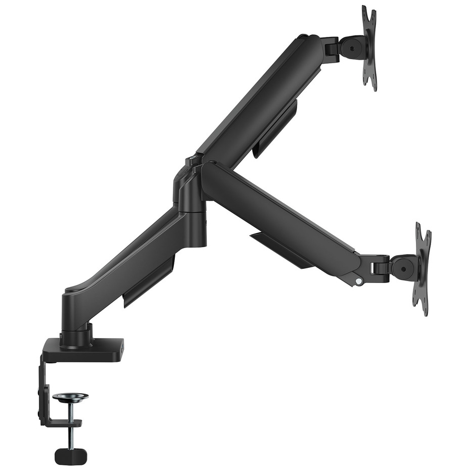AV Link Dual Full Motion Gas Spring Desktop Monitor Arm with USB Hub