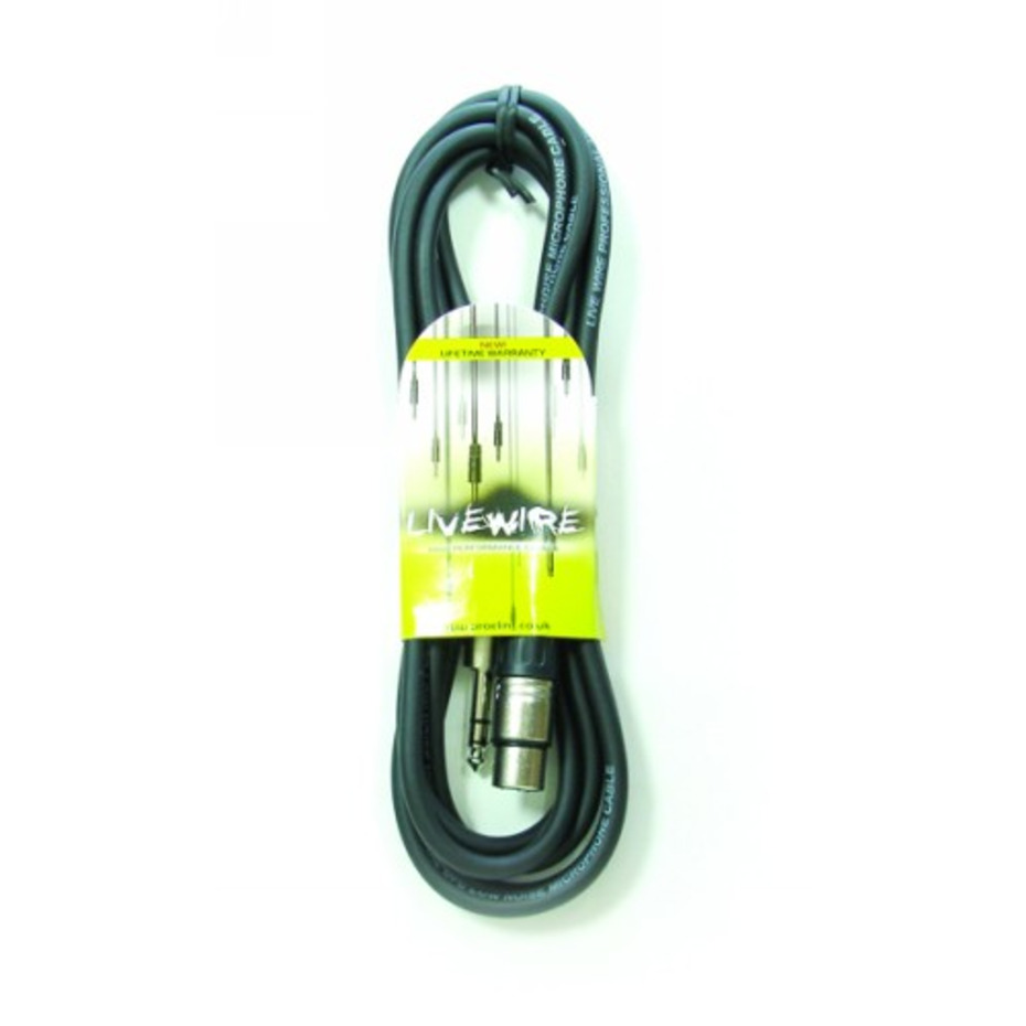 6.35mm Stereo Jack - Female XLR Connector 3 Metre