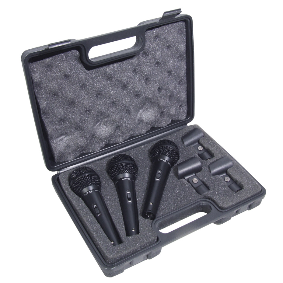 SoundLAB Vocal 3 Microphone Kit with Carry Case
