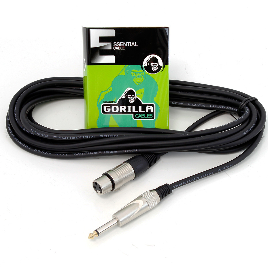 Gorilla Essential Cable 6m Mono Jack To Female XLR Microphone Lead