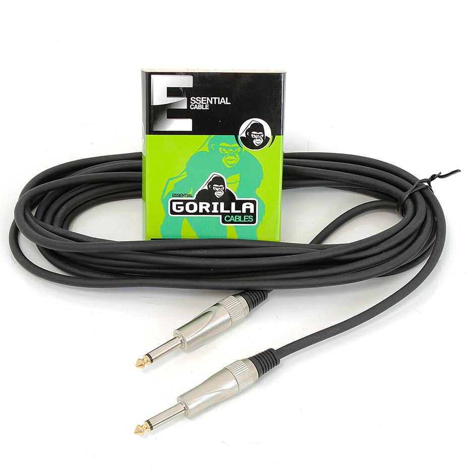 Gorilla Essential Cable 6m Mono Jack To Mono Jack Instrument Lead 