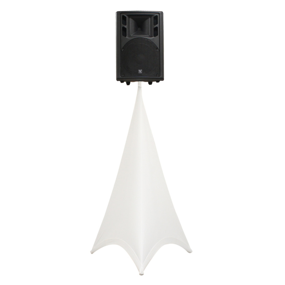 LEDJ Double Sided Speaker Stand Cover White
