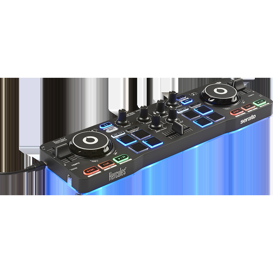 Hercules DJ DJControl Starlight | Pocket USB DJ Controller with Serato DJ  Lite, Touch-Sensitive Jog Wheels, Built-in Sound Card and Built-in Light