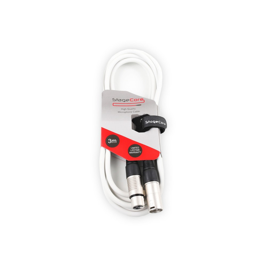 Stagecore XLR Male to XLR Female White Cable