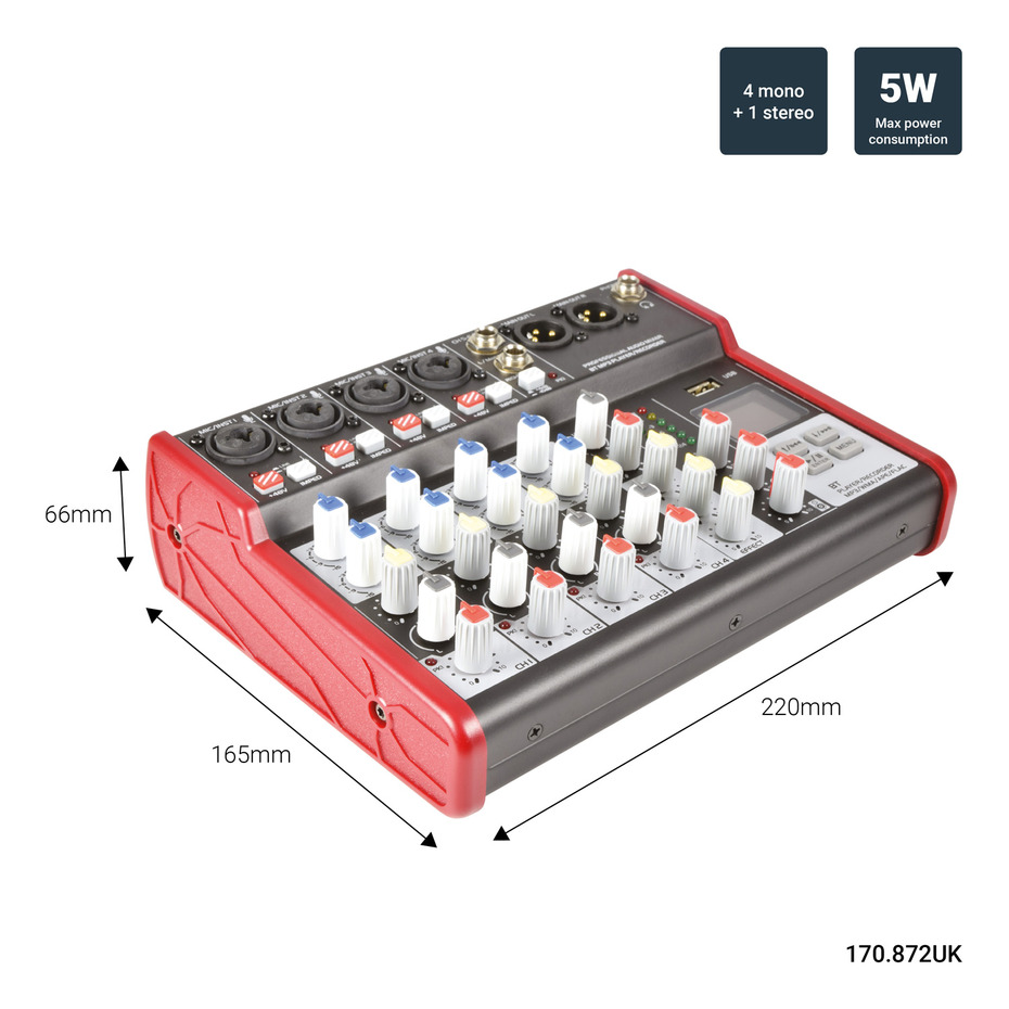 Citronic CSM-6 Mixer with USB & Bluetooth Player