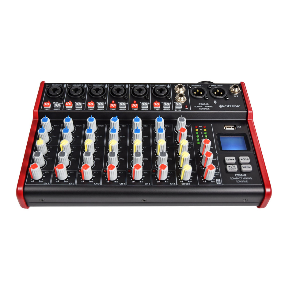 Citronic CSM-8 Compact Mixer with USB & Bluetooth