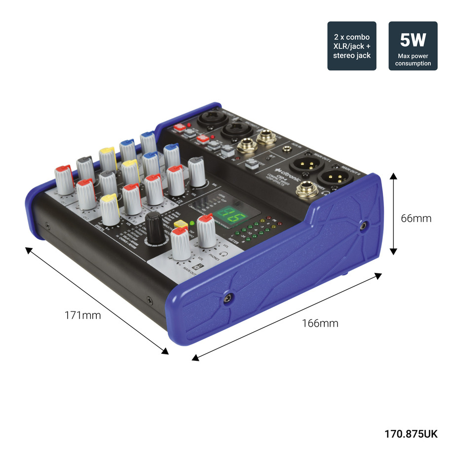 Citronic CSD-4 Compact Mixer with BT & DSP Effects