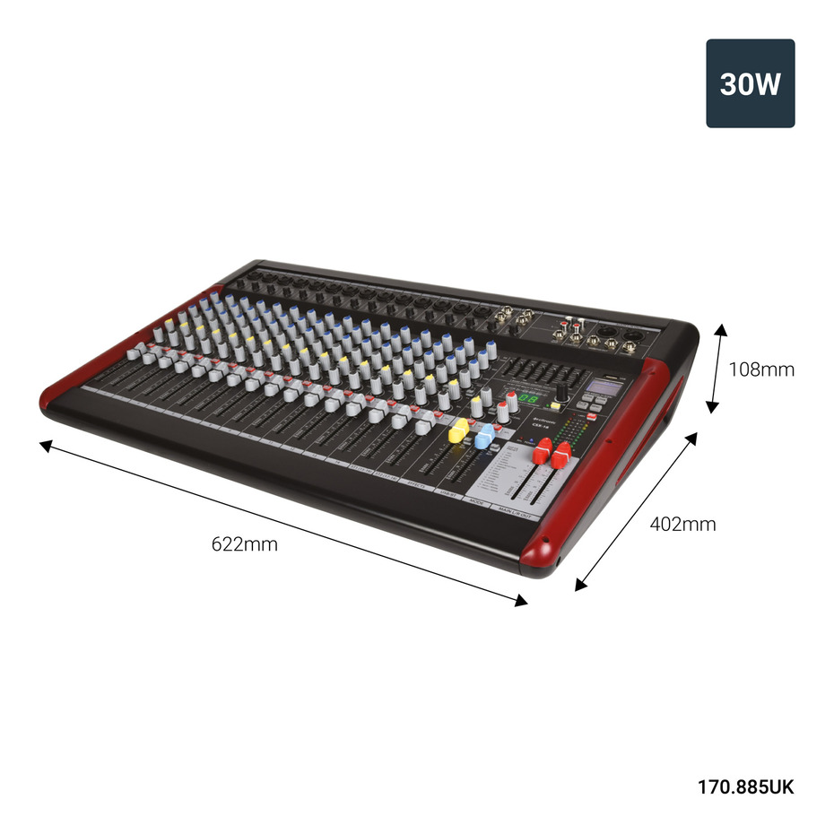 Citronic CSX-18 Live Mixer with USB/BT Player + DSP Effects