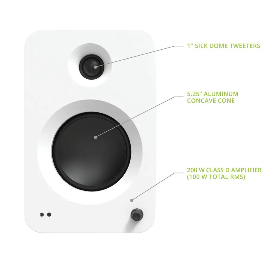 Kanto REN 200W Powered Bookshelf Speakers with HDMI ARC (Matte White)