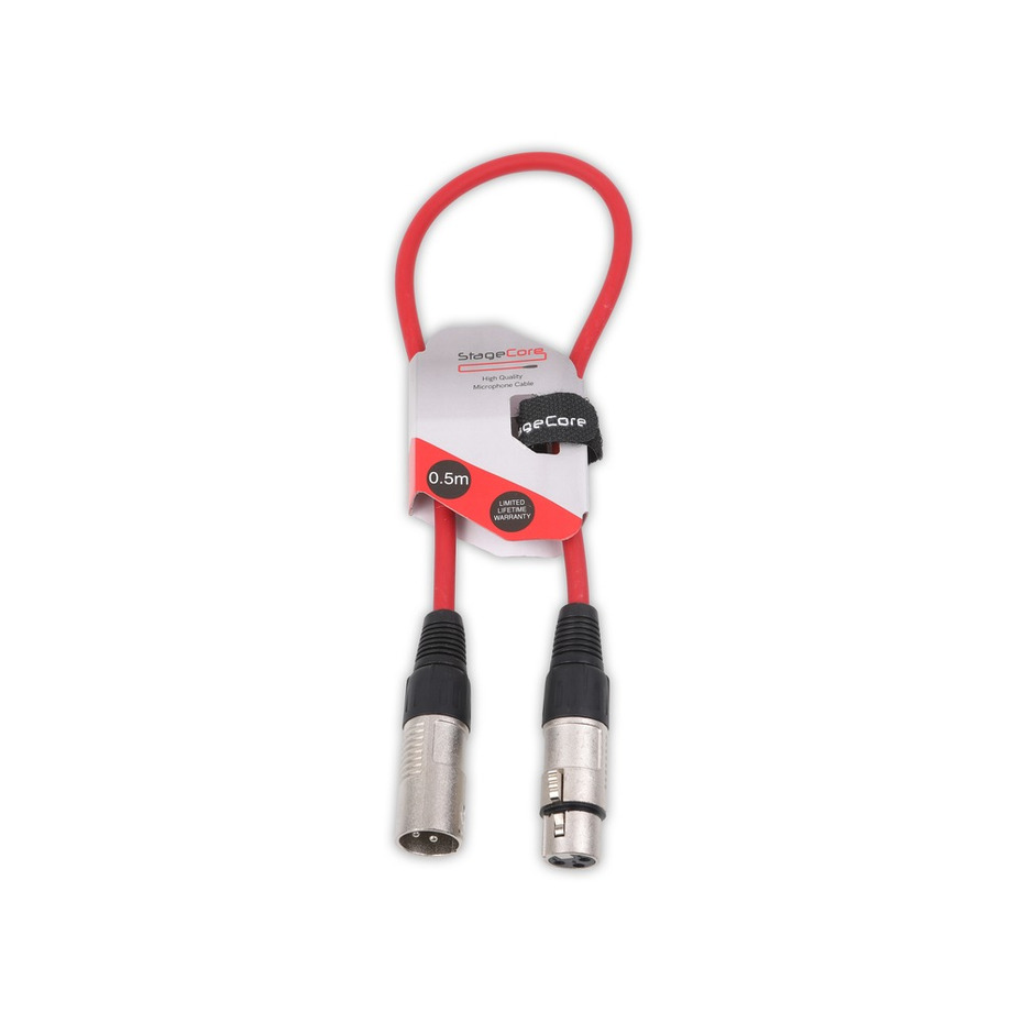 Stagecore XLR Male to XLR Female Red Cable 