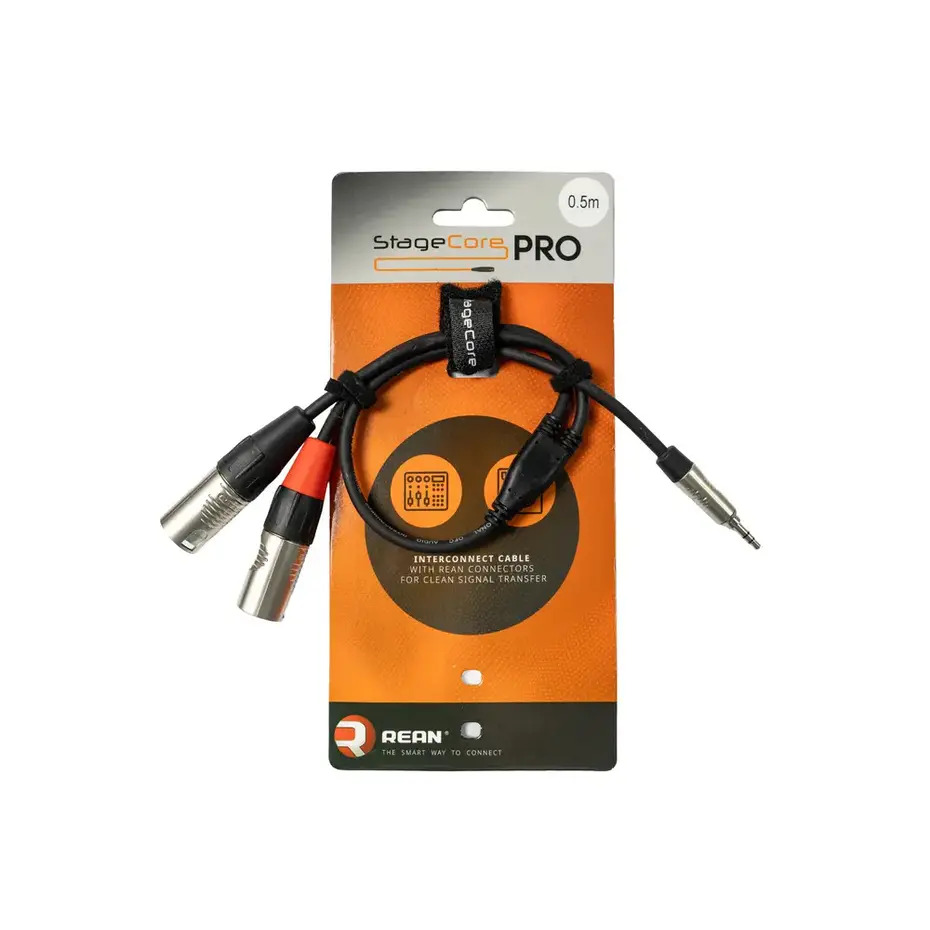 StageCore PRO iPRO320 3.5mm Mini Jack - 2x Male XLR REAN Connectors