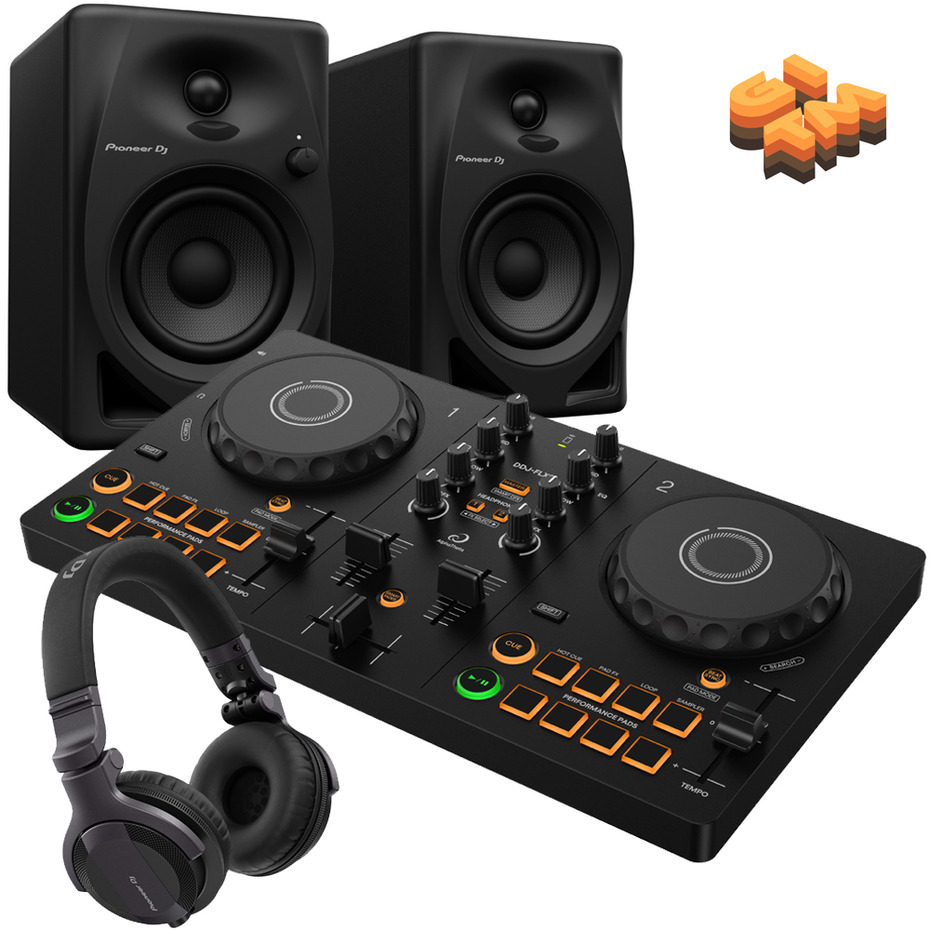 AlphaTheta DDJ-FLX2, DM-40D + HDJ-CUE1 Bundle