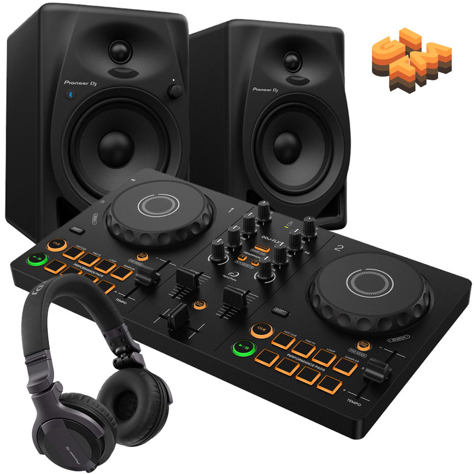 AlphaTheta DDJ-FLX2, DM-50D-BT + HDJ-CUE1 Bundle