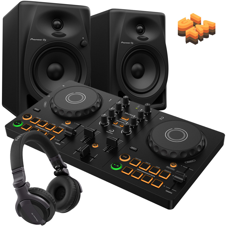 AlphaTheta DDJ-FLX2, DM-50D + HDJ-CUE1 Bundle