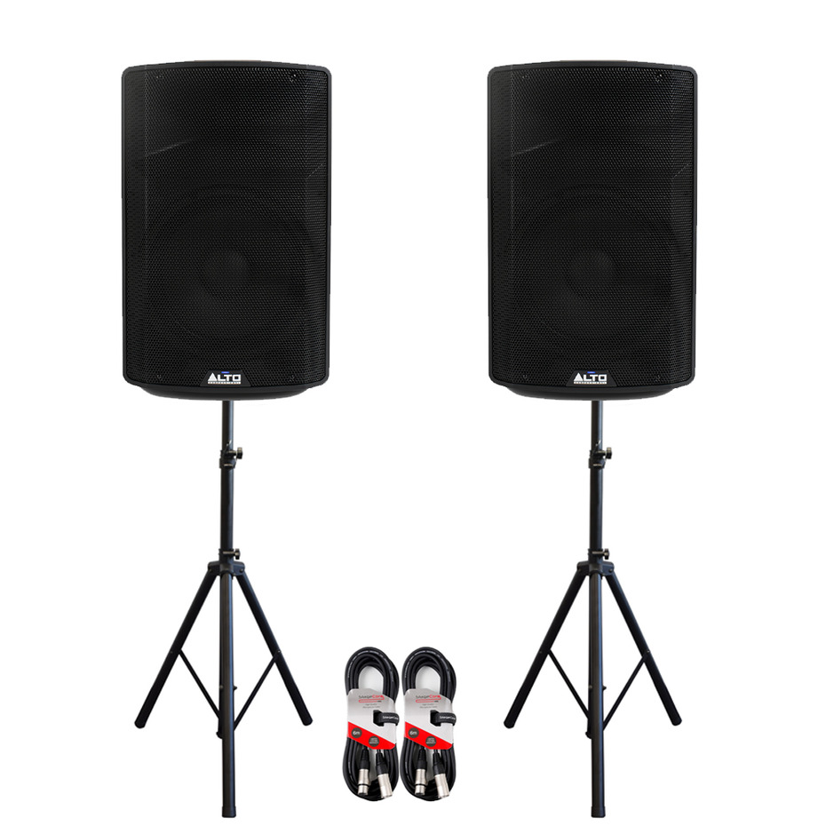 Alto TX412B Battery Powered Speakers with Stands and Cables