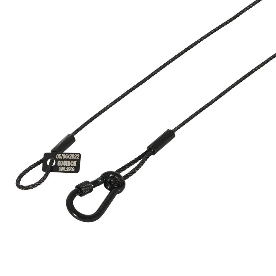 Equinox Safety Wire 75cm Black Stainless Steel 25KG