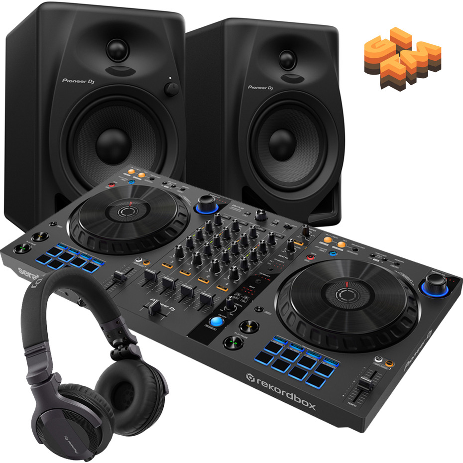 Pioneer DJ DDJ-FLX6-GT, DM-50D + HDJ-CUE1 Bundle