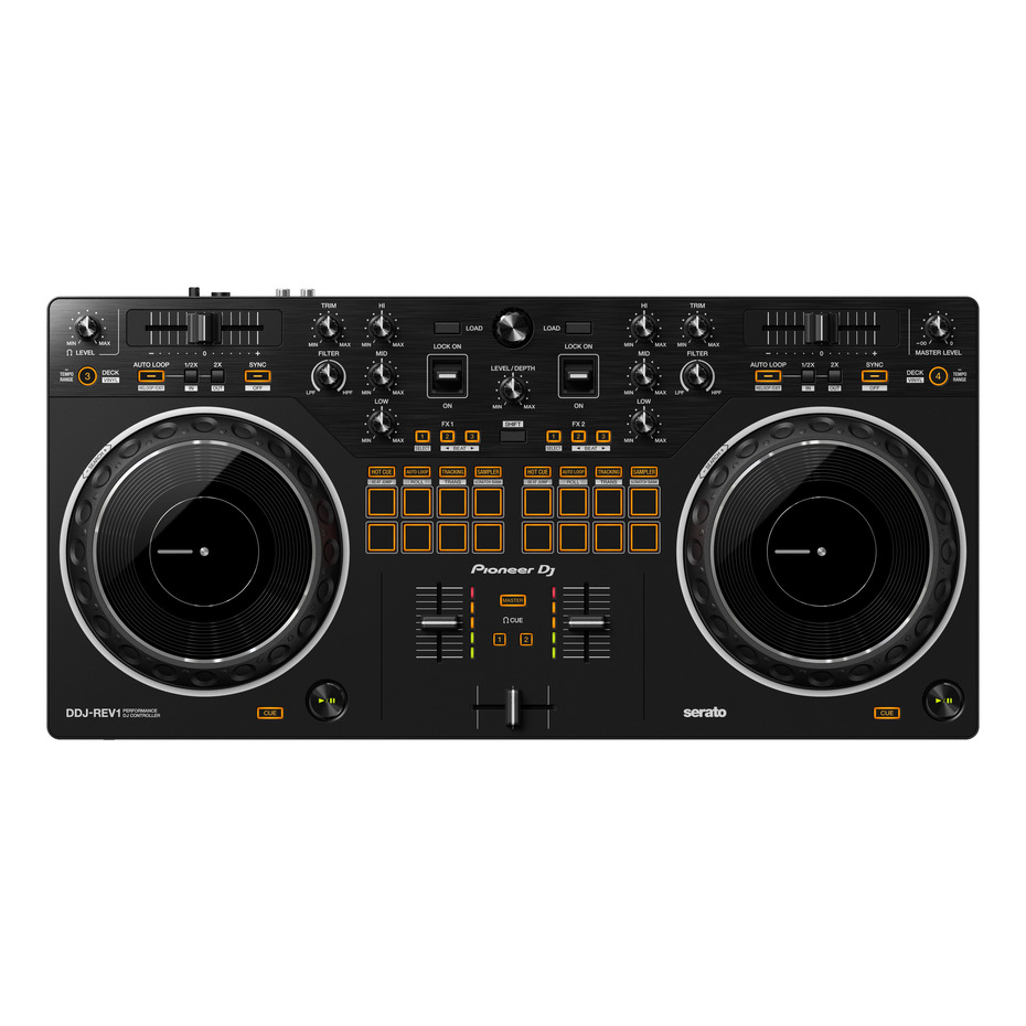 Pioneer DJ DDJ-REV1, DM-50D + HDJ-CUE1 Bundle