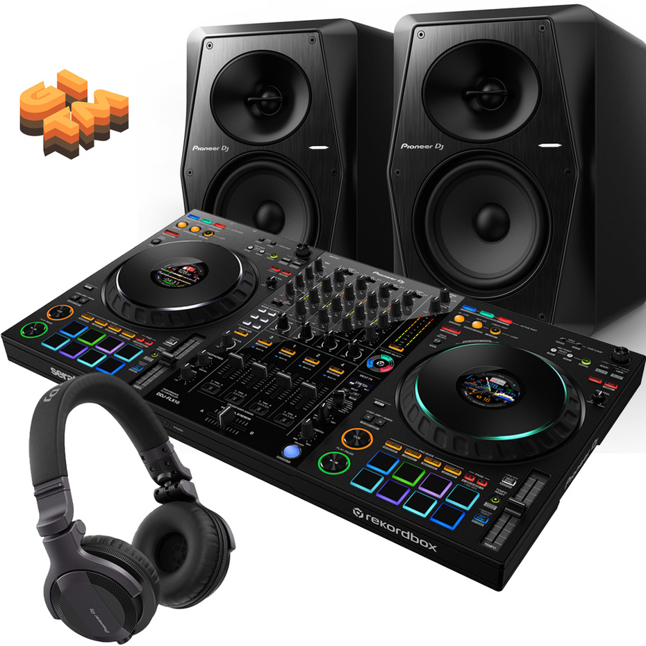 Pioneer DJ DDJ-FLX10, VM-50 + HDJ-CUE1 Bundle