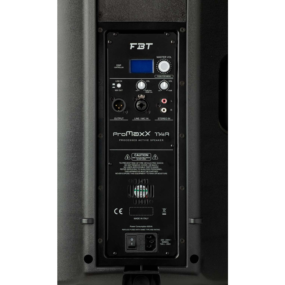 FBT ProMaxX 114A (Pair) with Stands and Cables