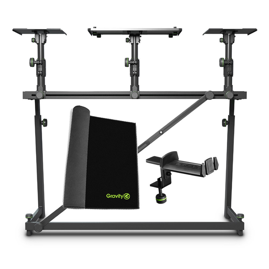 Gravity FDJT-01 DJ-Desk with Desk Pad & Headphones Hanger