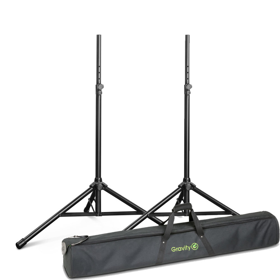 Gravity TSP 5212 LB Steel Speaker Stands (Pair) with Transport Bag