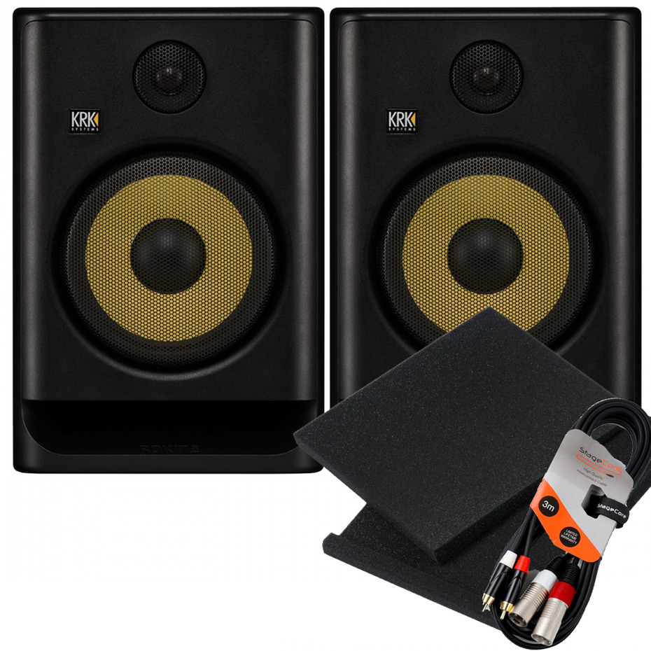 KRK Rokit RP8 G5 (Pair) with Isolation Pads & Cable