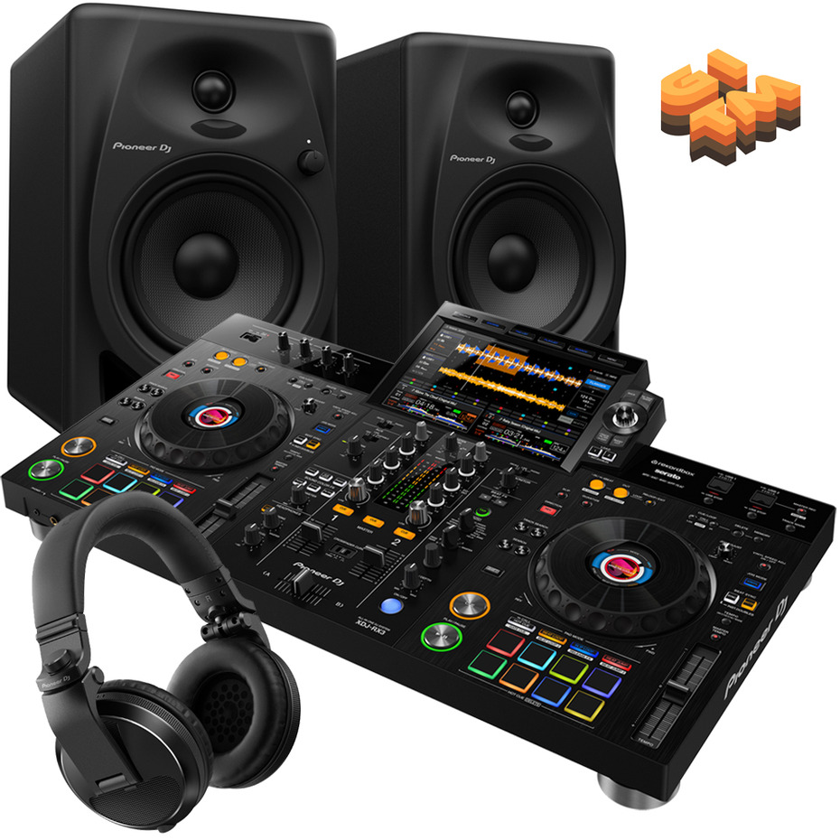 Pioneer DJ XDJ-RX3, DM-50D Monitors + HDJ-X5 Bundle