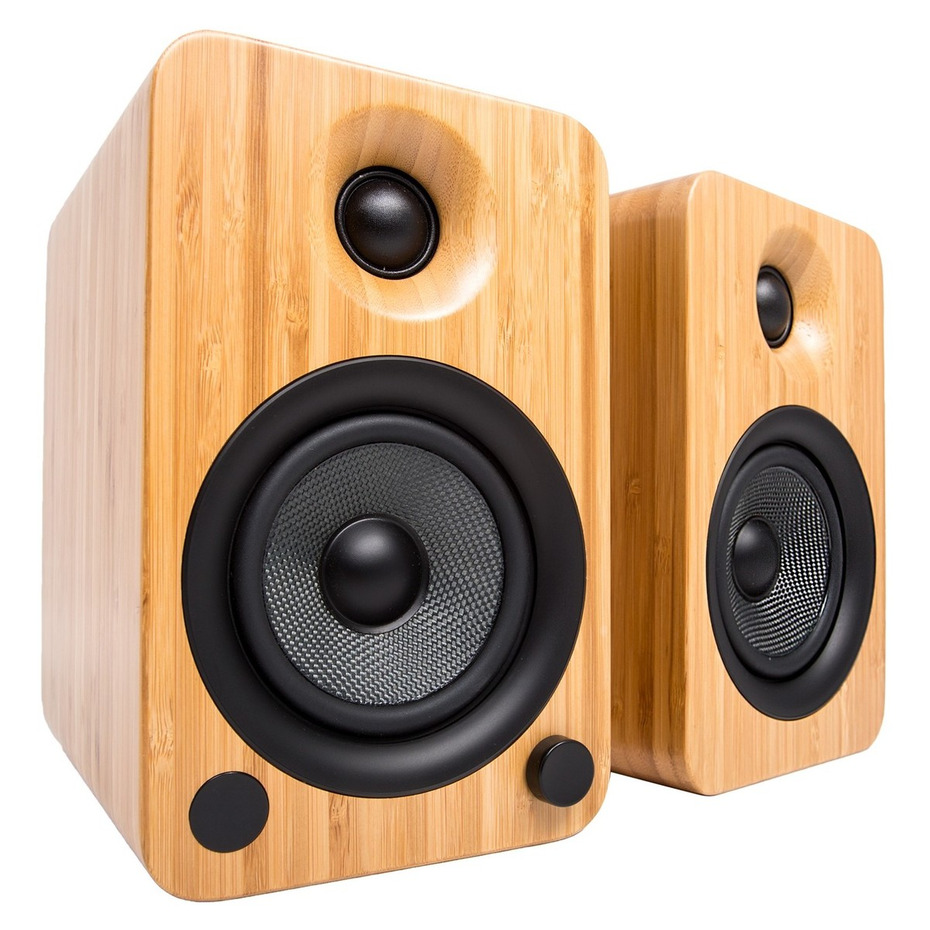 Kanto YU4 Powered Bookshelf Speakers (Pair) - Bamboo