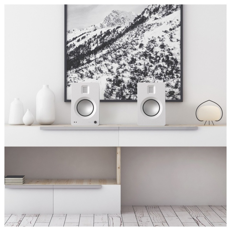 Kanto TUK Powered Bookshelf Speakers with Bluetooth (Pair) - Matte White