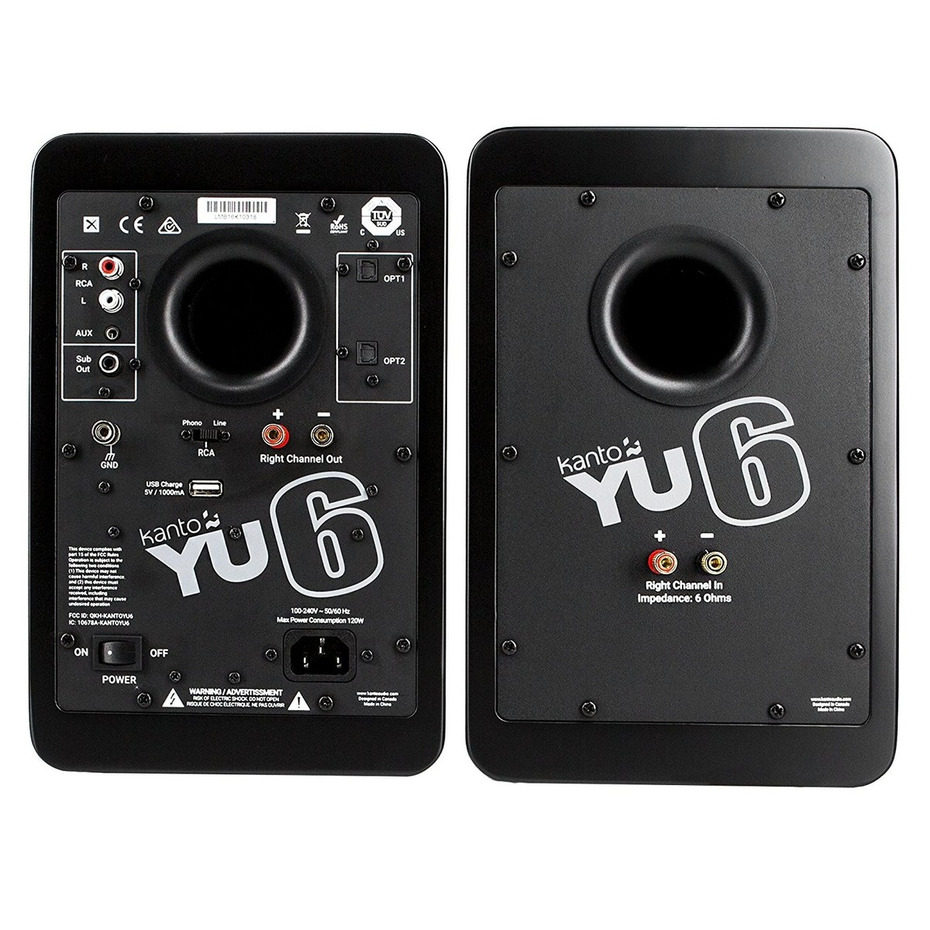 Kanto YU6 Powered Bookshelf Speakers (Pair) - Matte Black