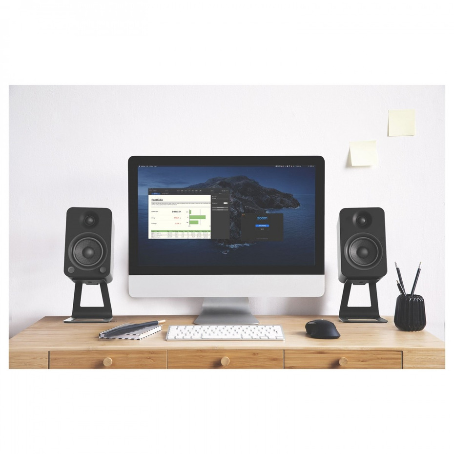 Kanto Elevated Desktop Speaker Stands SE4 Medium - Black (Pair)