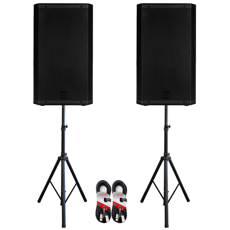 RCF ART 935-A (Pair) with Stands & Cables