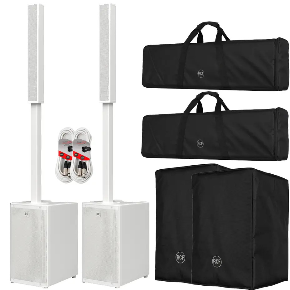 RCF Evox J9 White with Pair RCF Covers Bundle