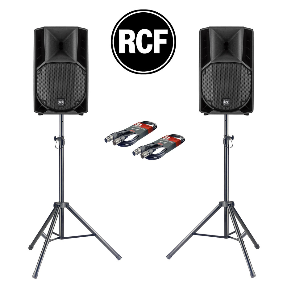 RCF Art 710-A MK4 (Pair) + 702AS II Sub w/ Stands, Carry Bag & Cables